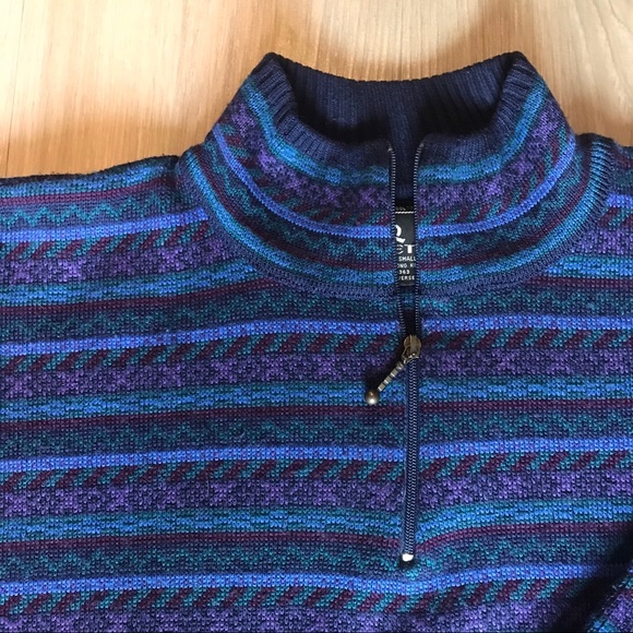 🏔 Vintage Demetre Wool Striped Ski Sweater 🏔 - Picture 3 of 7
